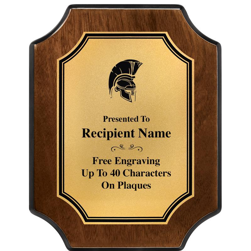 7X9 WALNUT FIN SCLLP PLQ GD PL