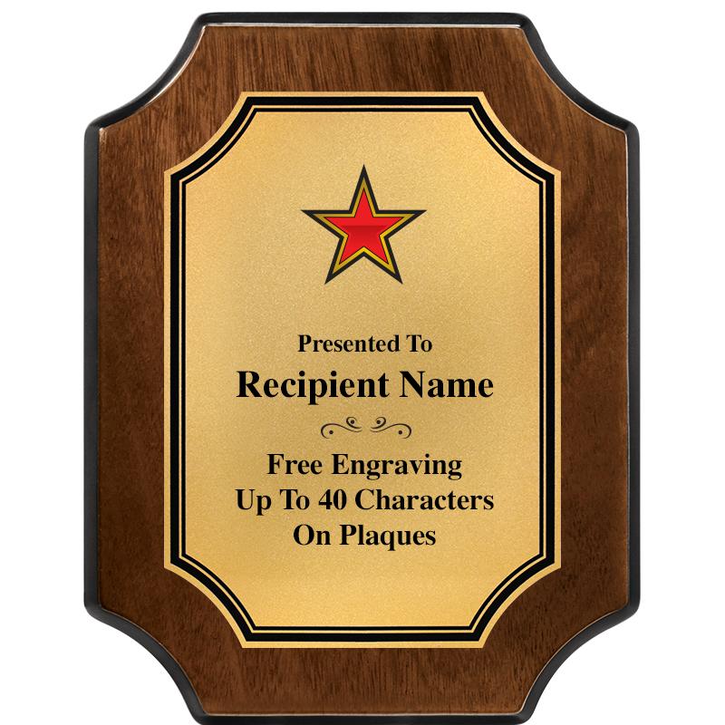 7X9 WALNUT FIN SCLLP PLQ GD PL