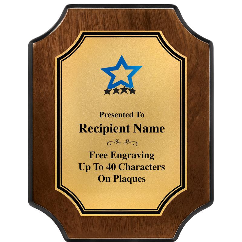 7X9 WALNUT FIN SCLLP PLQ GD PL