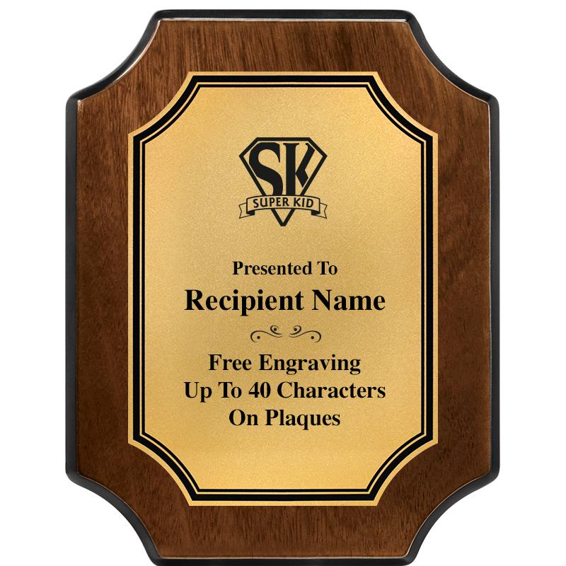 7X9 WALNUT FIN SCLLP PLQ GD PL