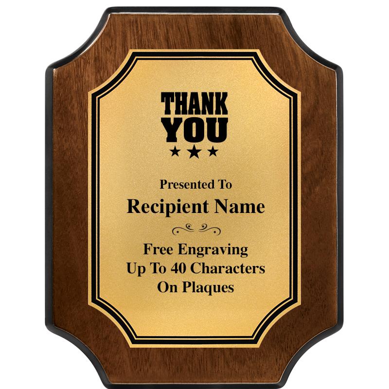 7X9 WALNUT FIN SCLLP PLQ GD PL