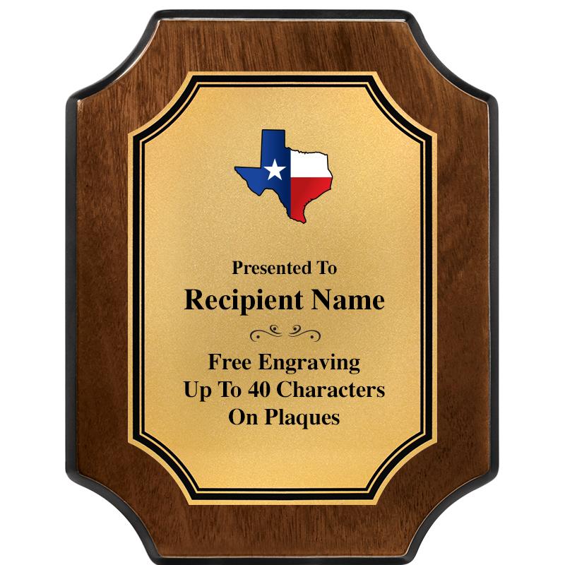 7X9 WALNUT FIN SCLLP PLQ GD PL