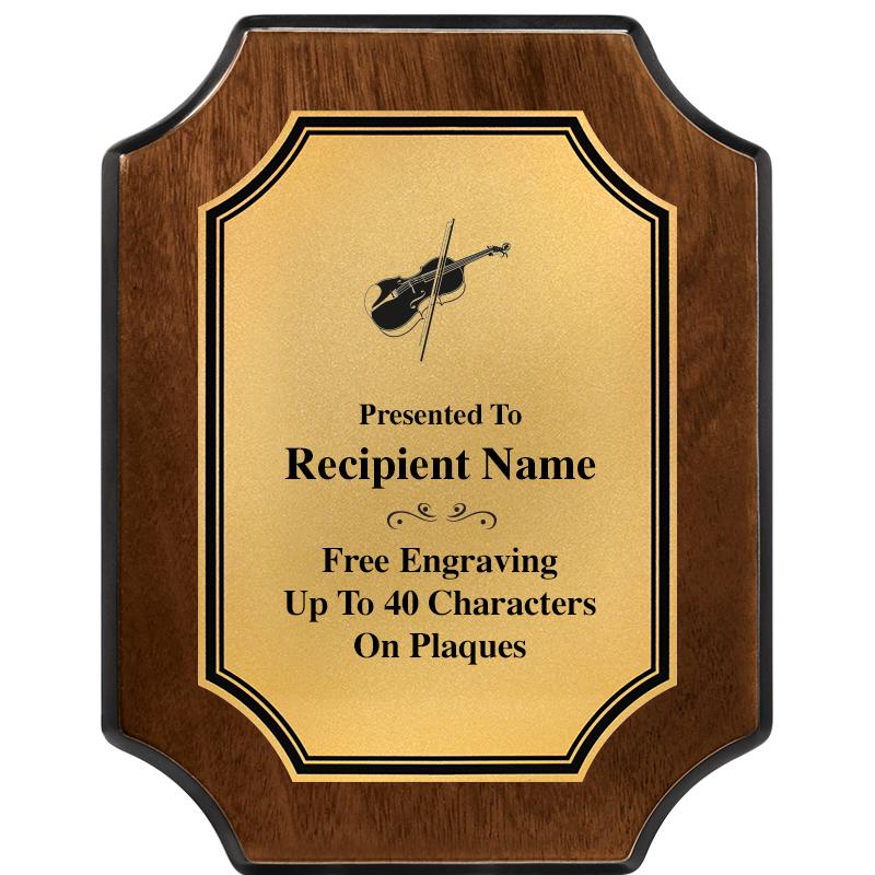 7X9 WALNUT FIN SCLLP PLQ GD PL