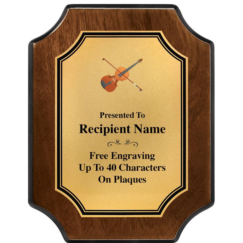 7X9 WALNUT FIN SCLLP PLQ GD PL