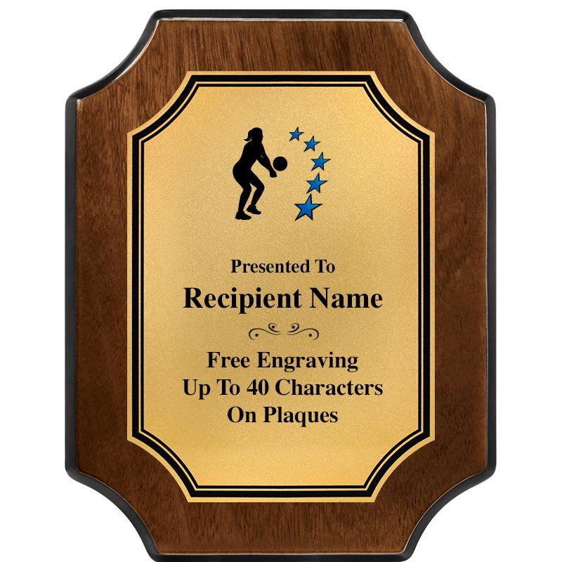 7X9 WALNUT FIN SCLLP PLQ GD PL