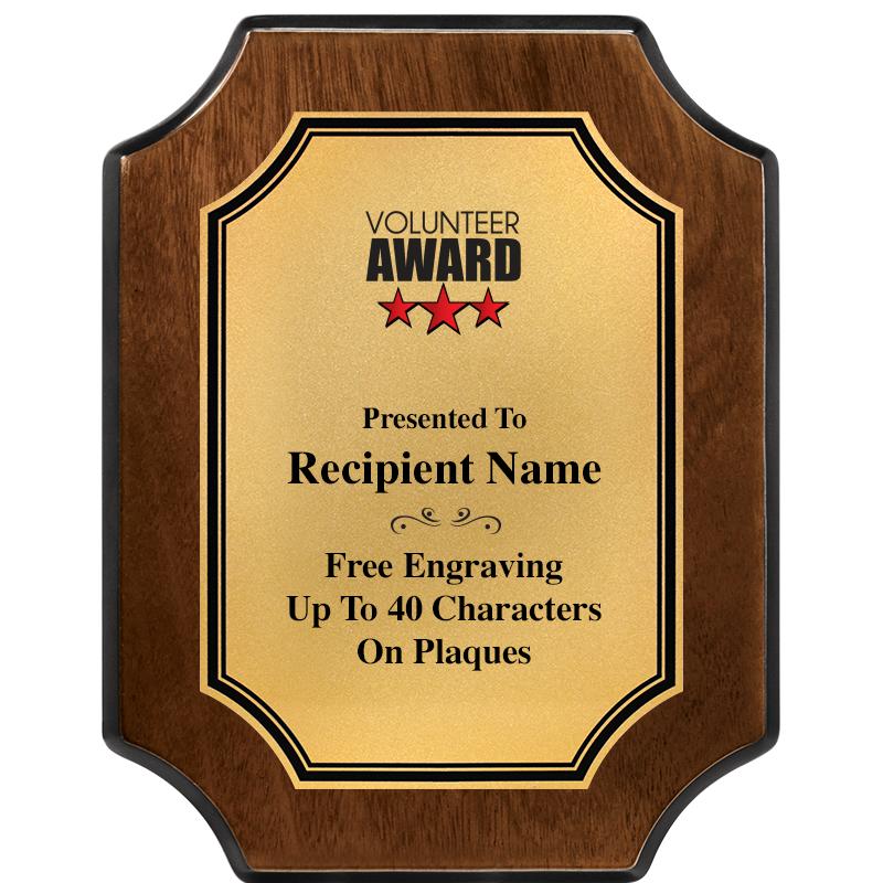 7X9 WALNUT FIN SCLLP PLQ GD PL