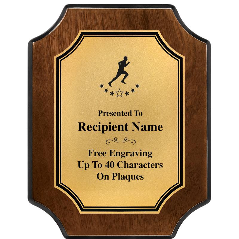 7X9 WALNUT FIN SCLLP PLQ GD PL