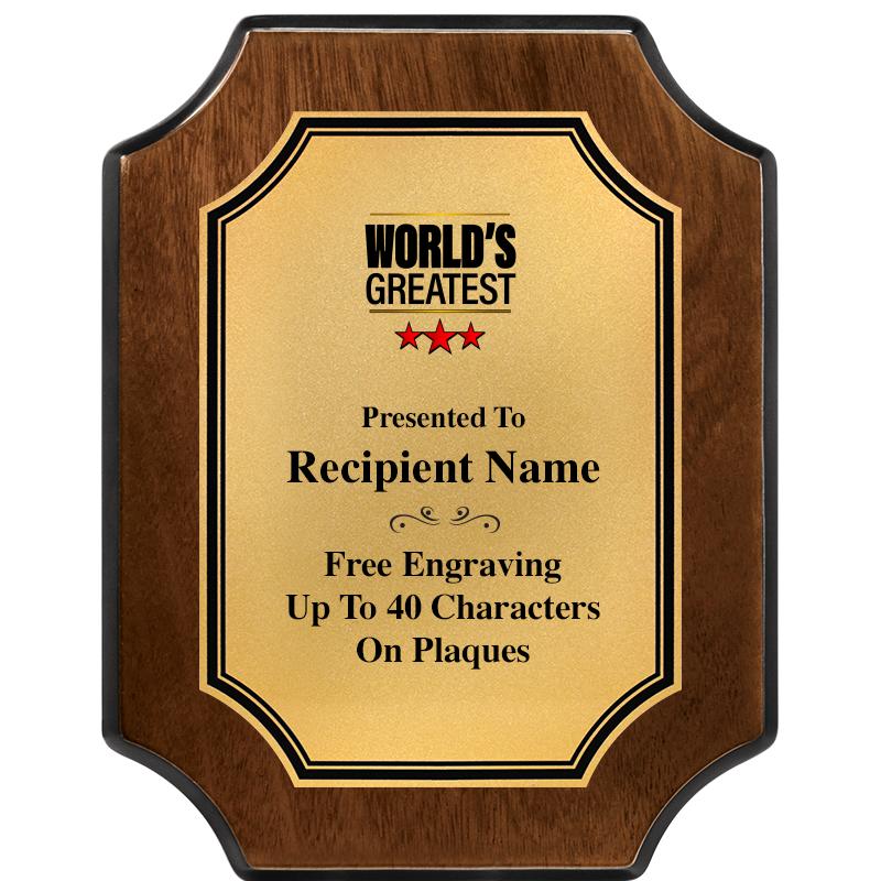 7X9 WALNUT FIN SCLLP PLQ GD PL