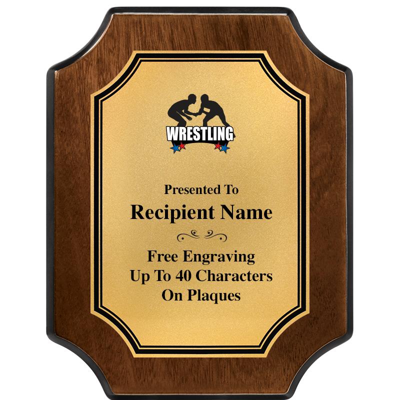 7X9 WALNUT FIN SCLLP PLQ GD PL