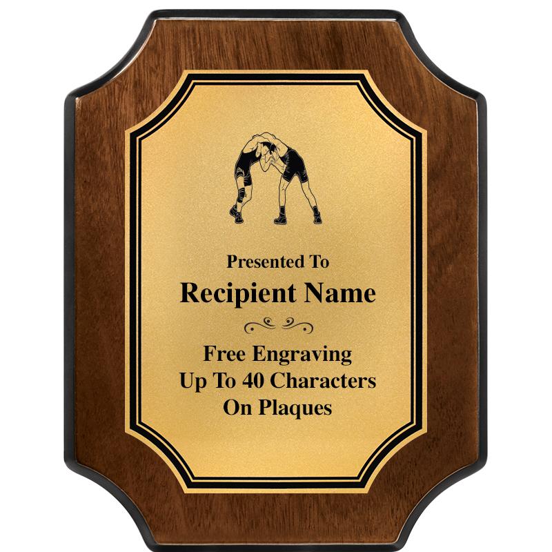 7X9 WALNUT FIN SCLLP PLQ GD PL