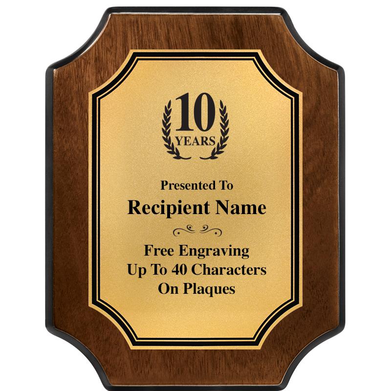 7X9 WALNUT FIN SCLLP PLQ GD PL