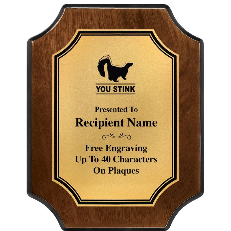 7X9 WALNUT FIN SCLLP PLQ GD PL