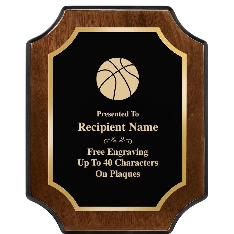 8X10 WALNUT FINISH SCALLOP PLQ