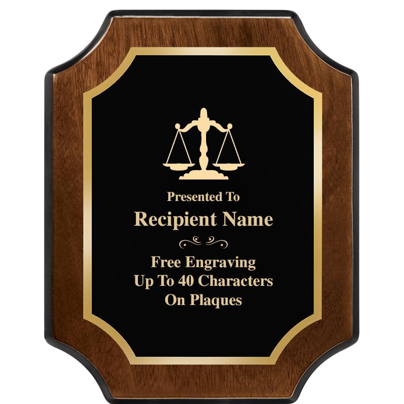 8X10 WALNUT FINISH SCALLOP PLQ