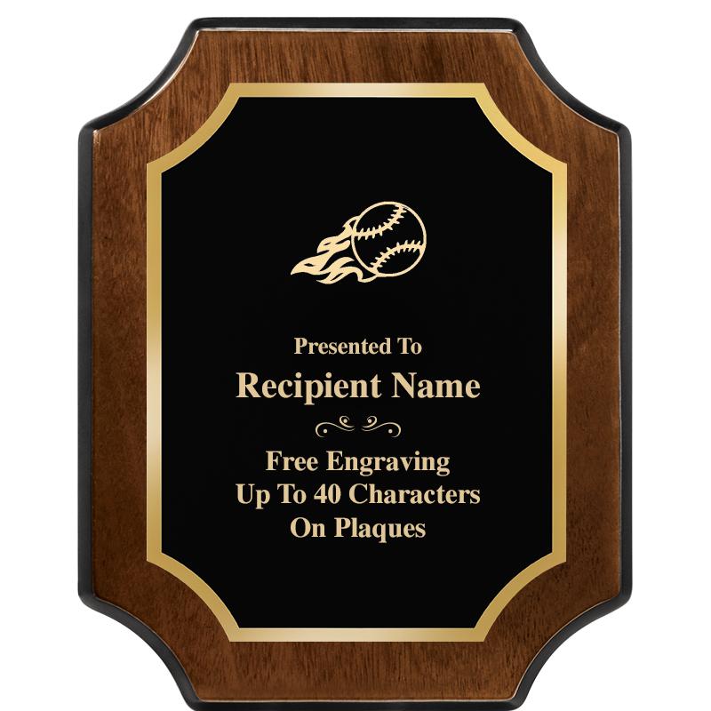 8X10 WALNUT FINISH SCALLOP PLQ