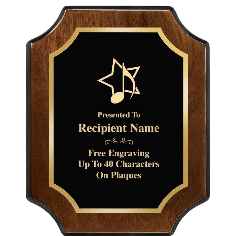 8X10 WALNUT FINISH SCALLOP PLQ