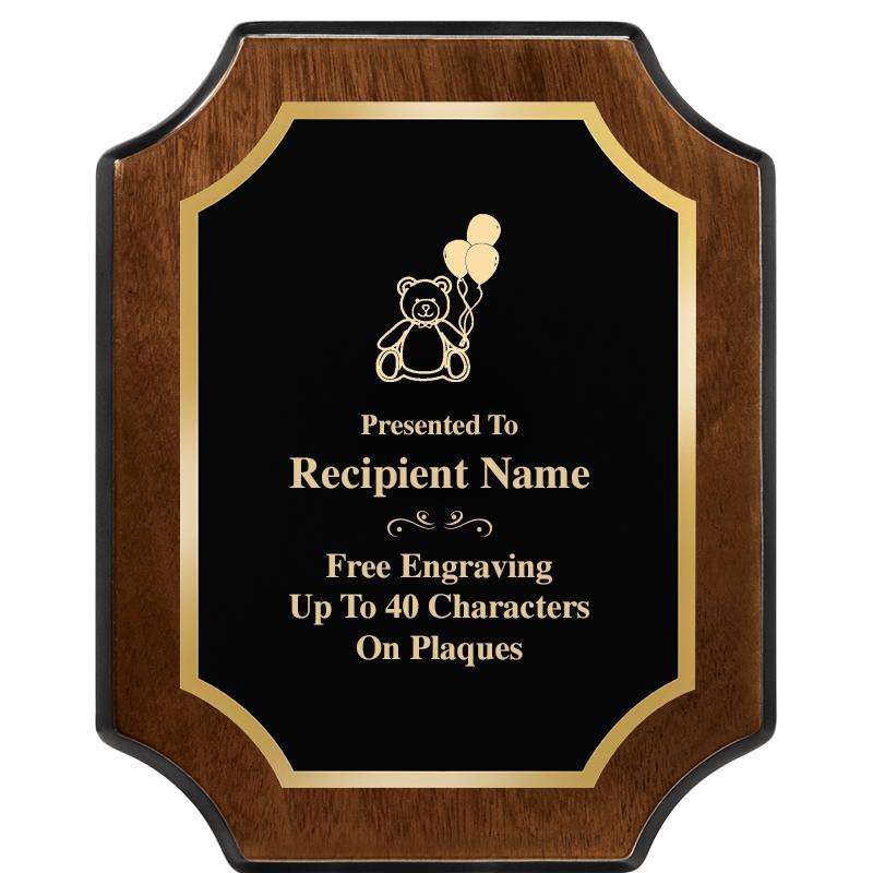 8X10 WALNUT FINISH SCALLOP PLQ