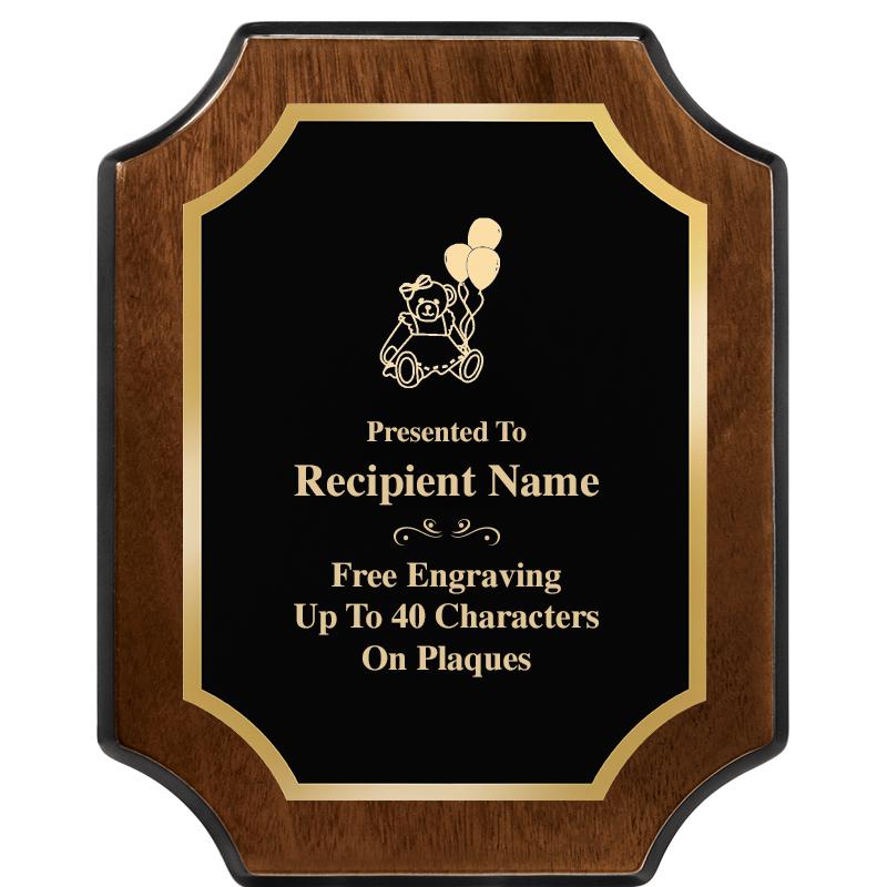 8X10 WALNUT FINISH SCALLOP PLQ