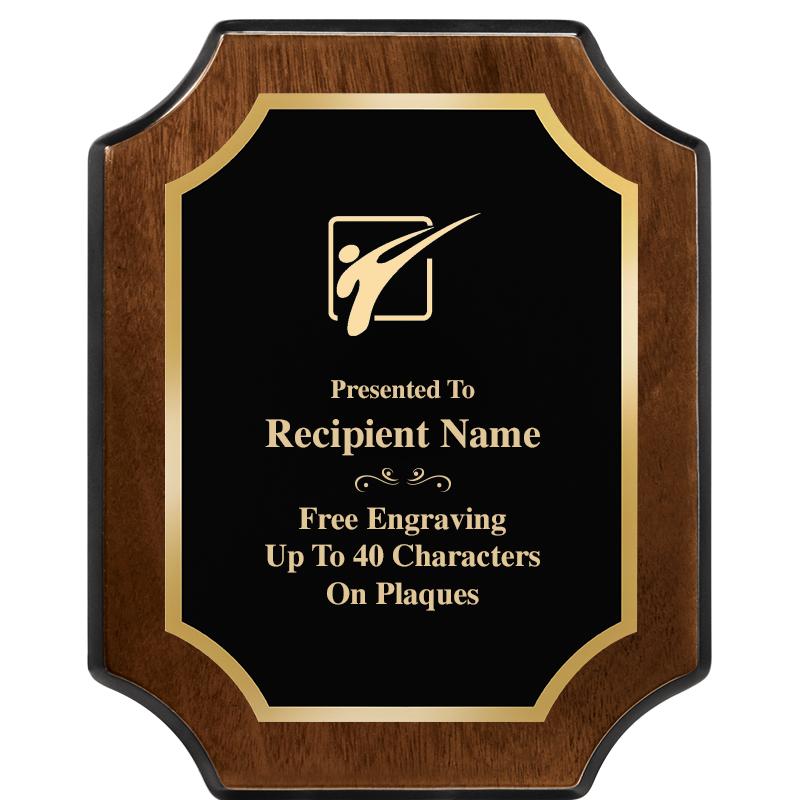 8X10 WALNUT FINISH SCALLOP PLQ