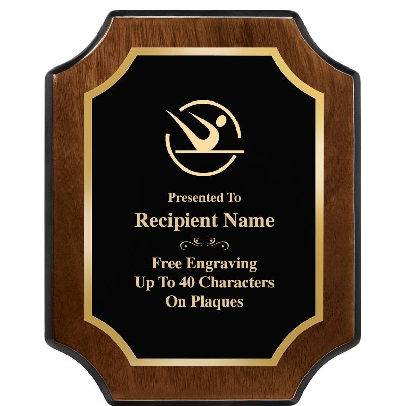 8X10 WALNUT FINISH SCALLOP PLQ