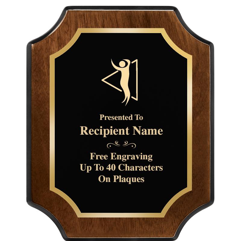 8X10 WALNUT FINISH SCALLOP PLQ