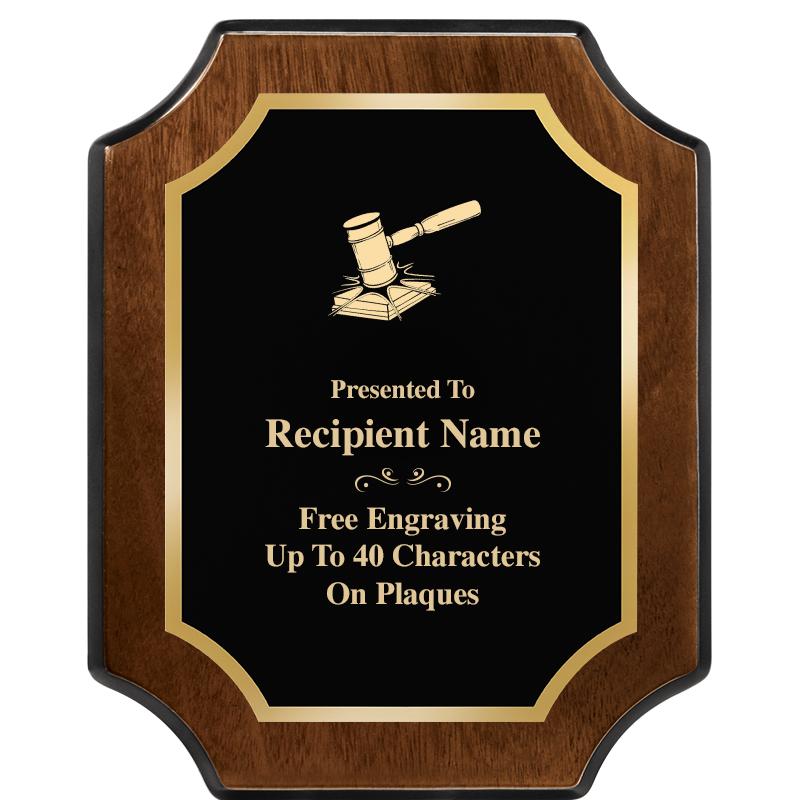 8X10 WALNUT FINISH SCALLOP PLQ