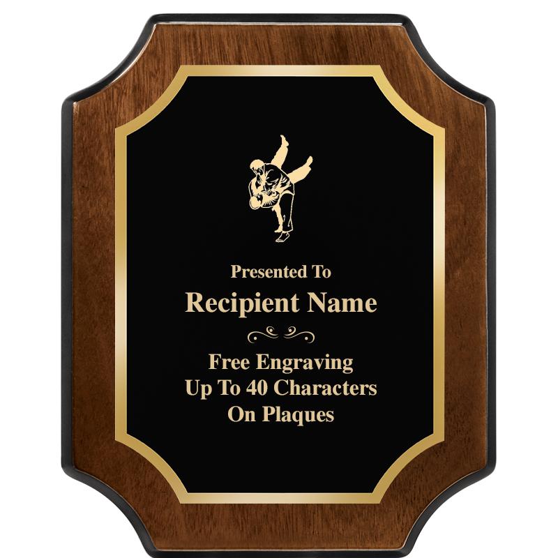 8X10 WALNUT FINISH SCALLOP PLQ