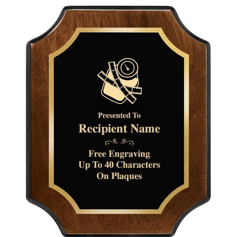 8X10 WALNUT FINISH SCALLOP PLQ