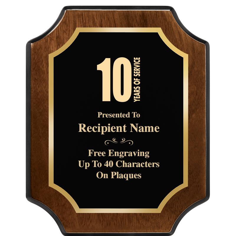 8X10 WALNUT FINISH SCALLOP PLQ