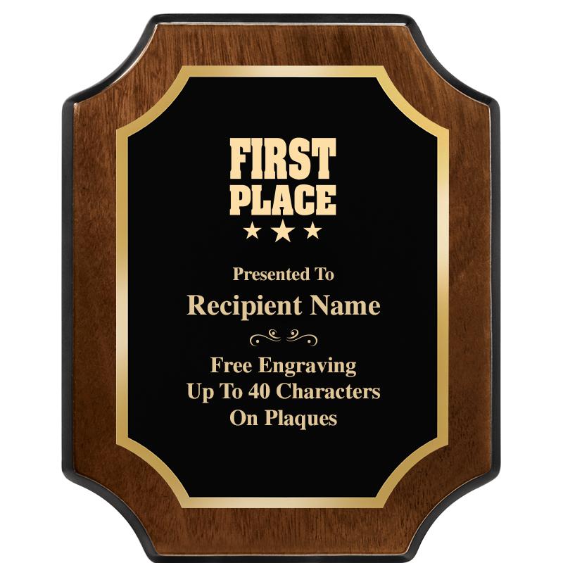 8X10 WALNUT FINISH SCALLOP PLQ