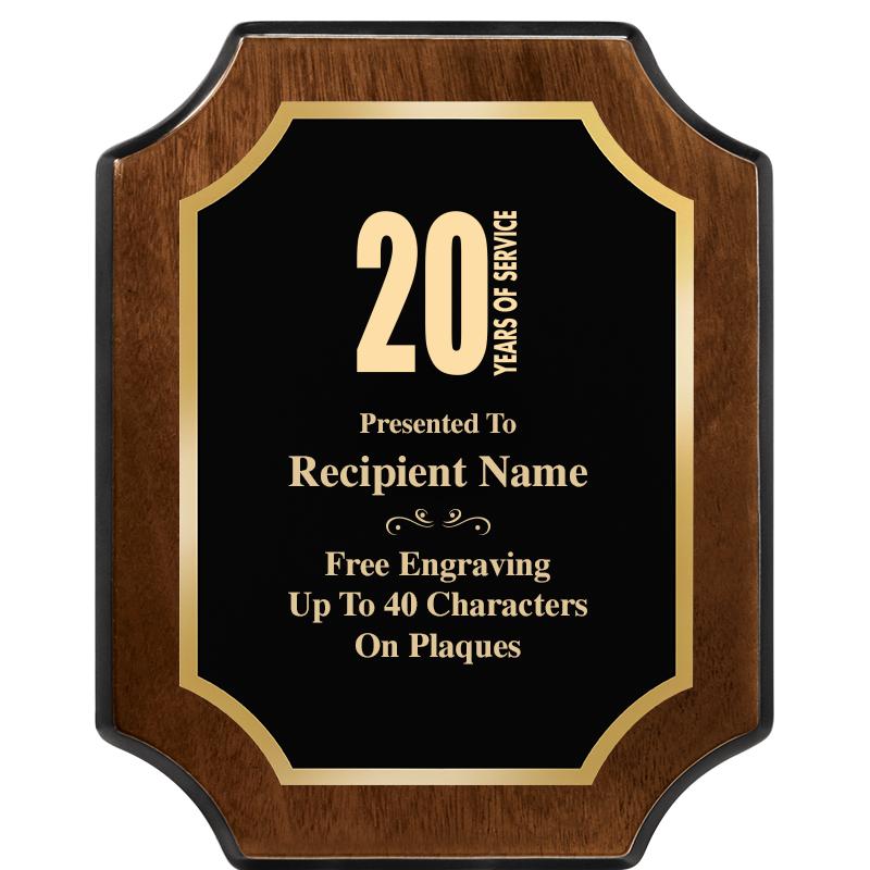 8X10 WALNUT FINISH SCALLOP PLQ