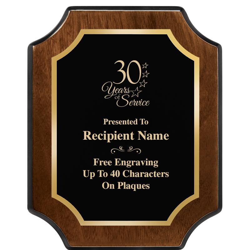 8X10 WALNUT FINISH SCALLOP PLQ