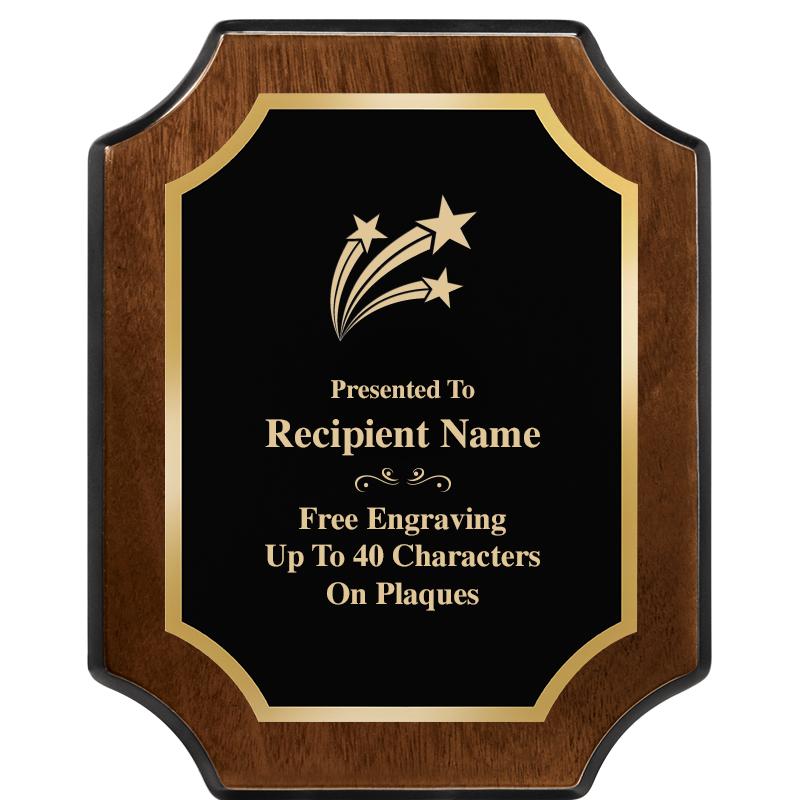 8X10 WALNUT FINISH SCALLOP PLQ