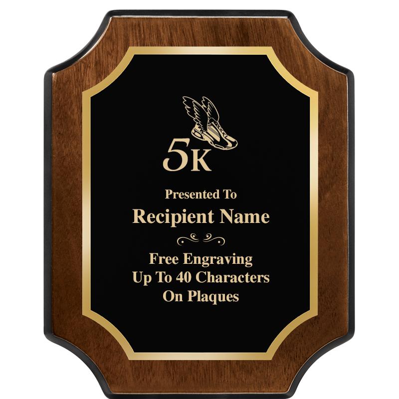 8X10 WALNUT FINISH SCALLOP PLQ