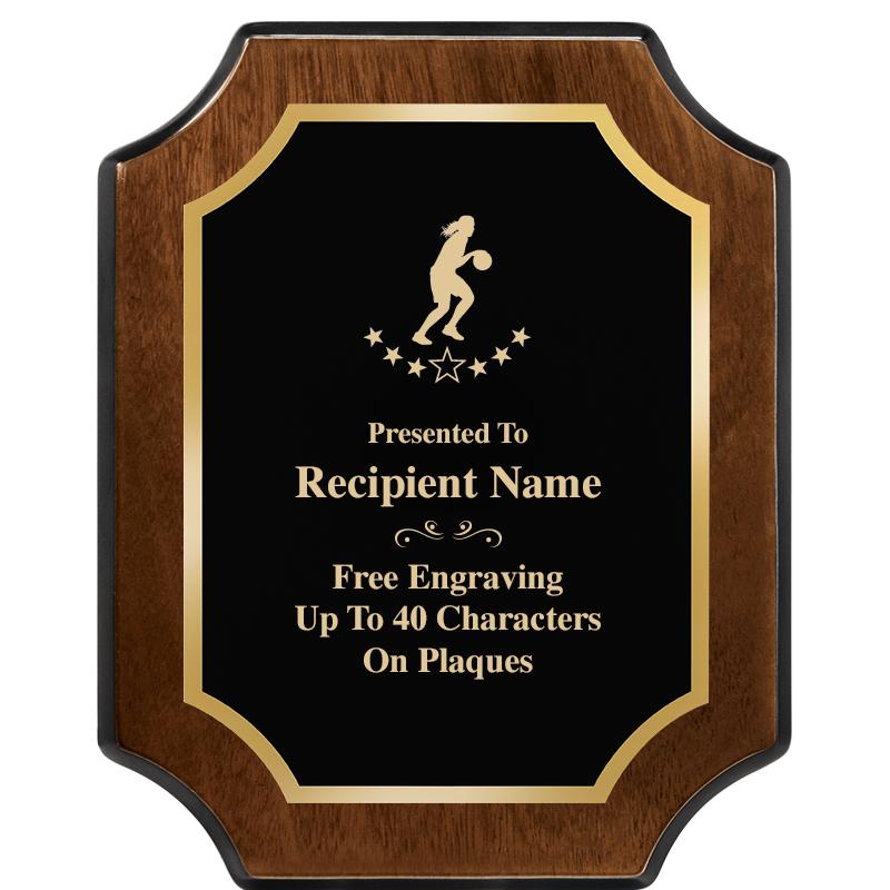 8X10 WALNUT FINISH SCALLOP PLQ