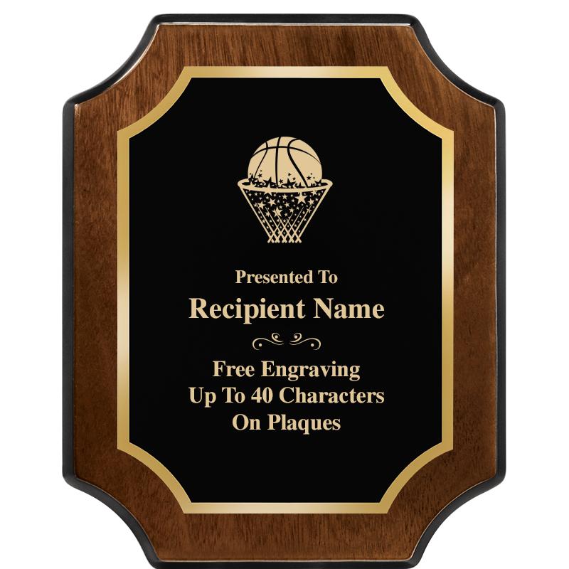 8X10 WALNUT FINISH SCALLOP PLQ