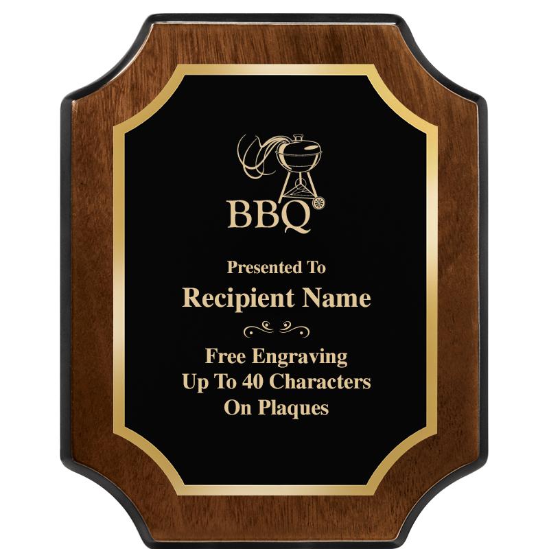 8X10 WALNUT FINISH SCALLOP PLQ