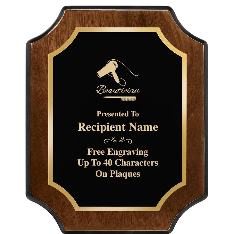 8X10 WALNUT FINISH SCALLOP PLQ