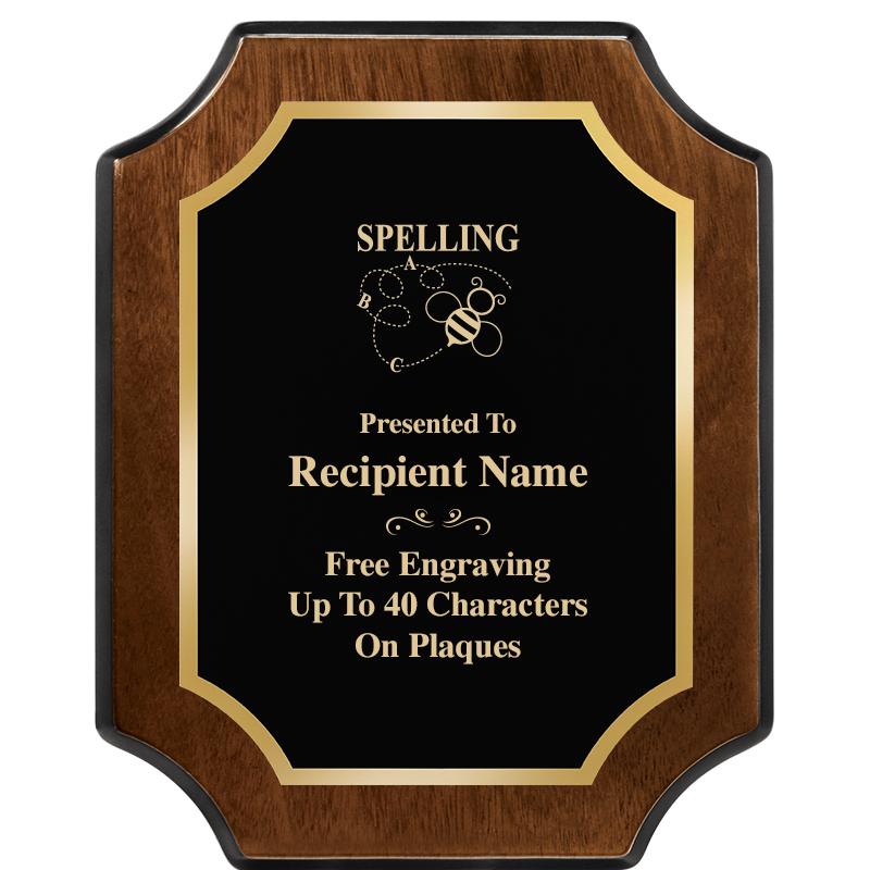 8X10 WALNUT FINISH SCALLOP PLQ