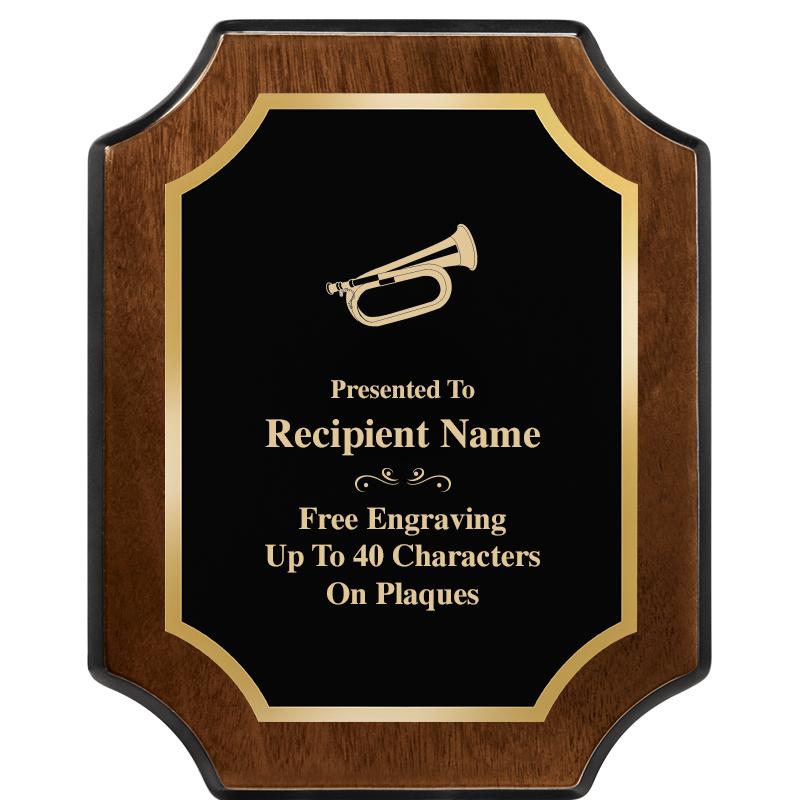 8X10 WALNUT FINISH SCALLOP PLQ