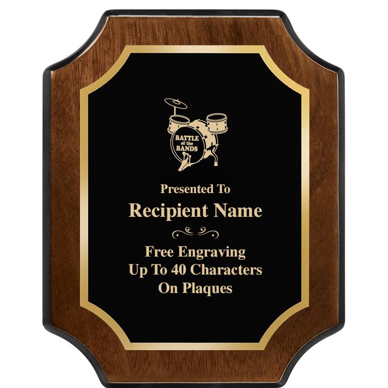 8X10 WALNUT FINISH SCALLOP PLQ