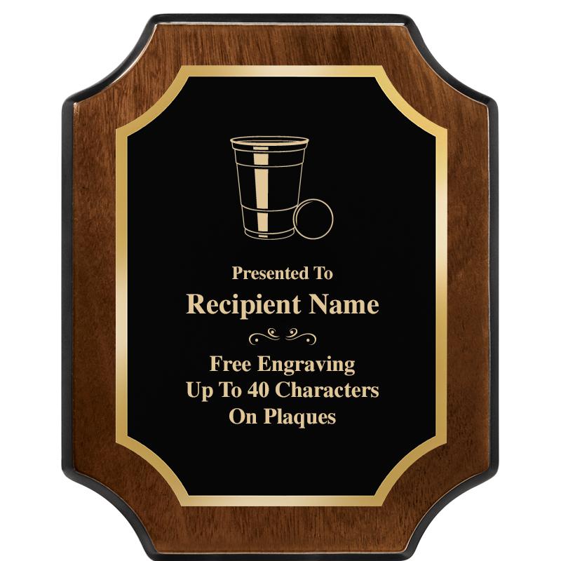 8X10 WALNUT FINISH SCALLOP PLQ