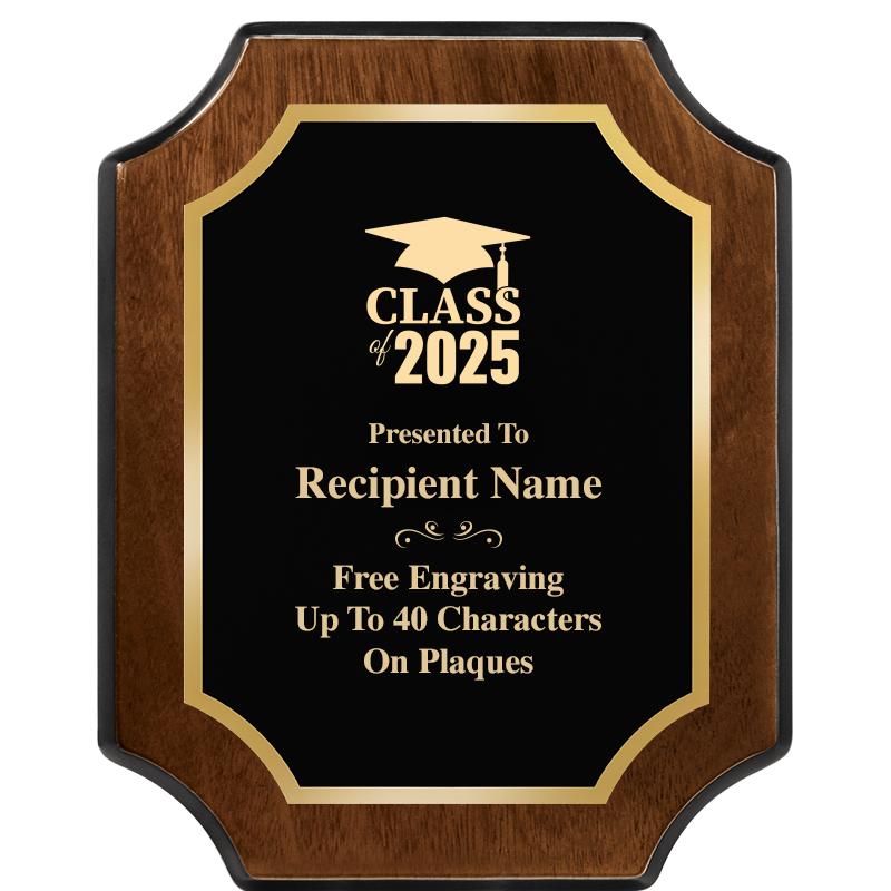 8X10 WALNUT FINISH SCALLOP PLQ