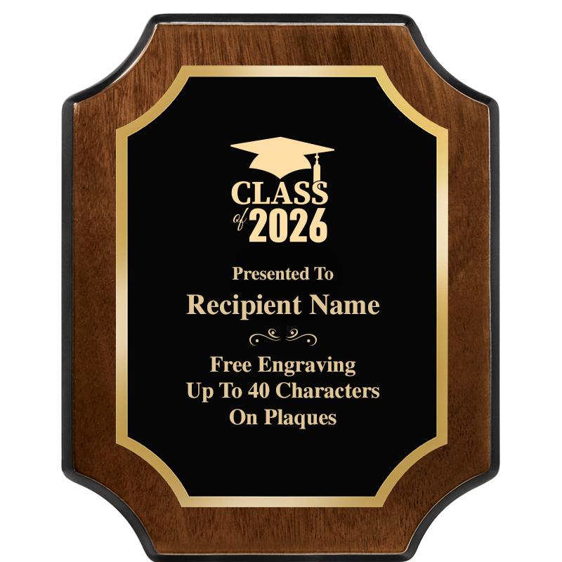 8X10 WALNUT FINISH SCALLOP PLQ