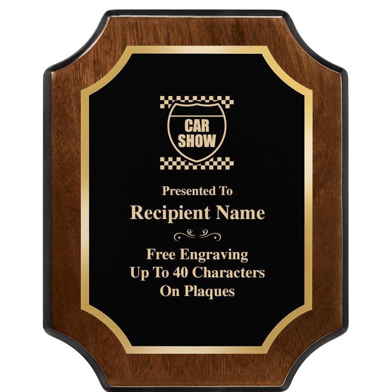 8X10 WALNUT FINISH SCALLOP PLQ