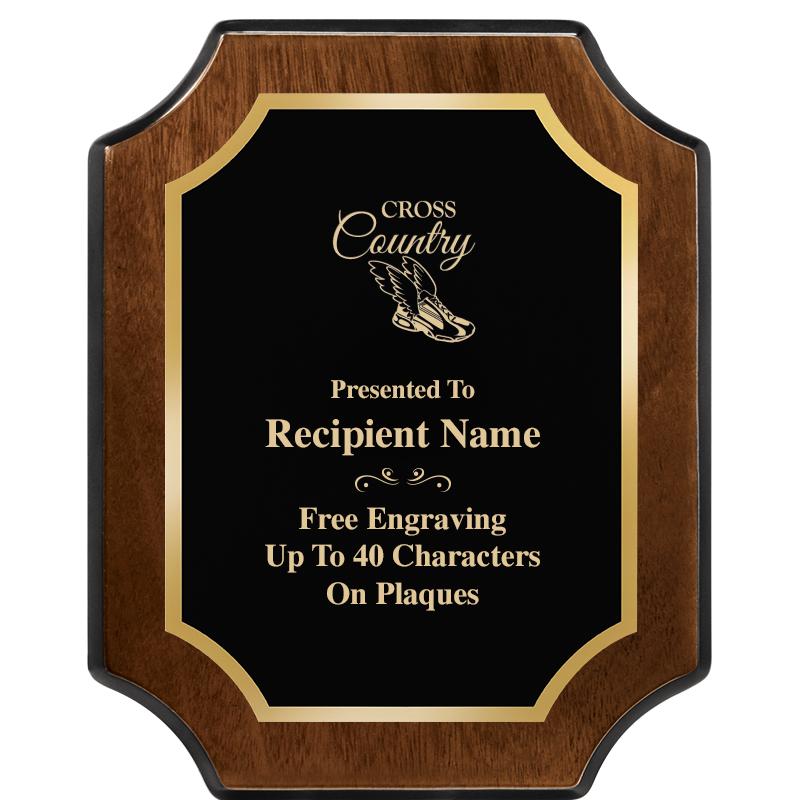 8X10 WALNUT FINISH SCALLOP PLQ