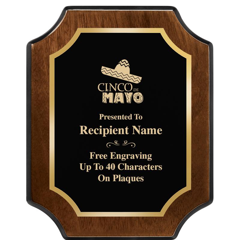 8X10 WALNUT FINISH SCALLOP PLQ