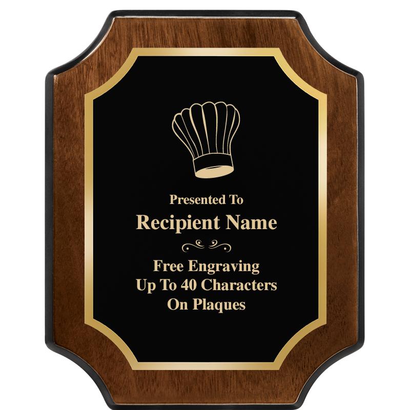 8X10 WALNUT FINISH SCALLOP PLQ