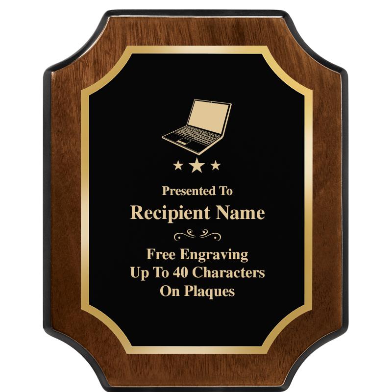 8X10 WALNUT FINISH SCALLOP PLQ