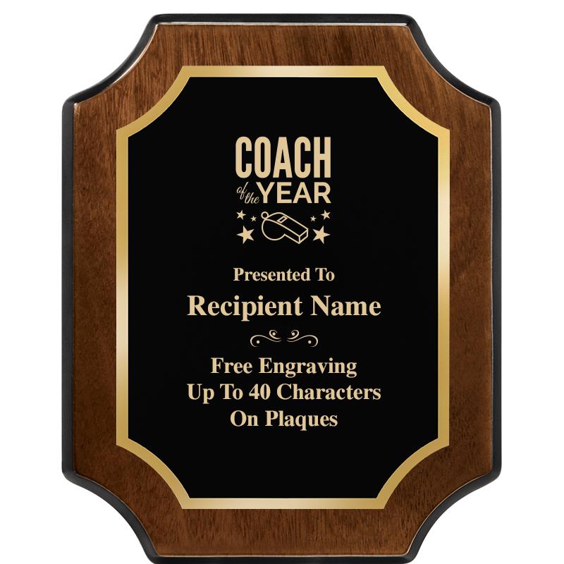 8X10 WALNUT FINISH SCALLOP PLQ